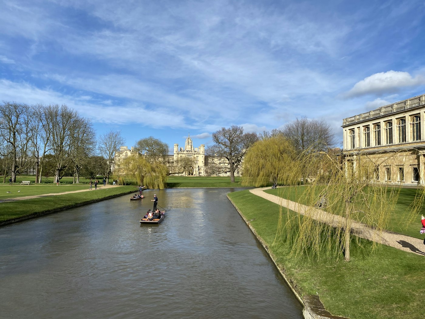 River Cam punting with Trinity College Cambridge in background