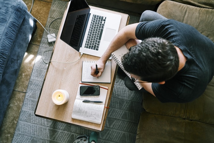 Freelancer managing VAT returns on laptop