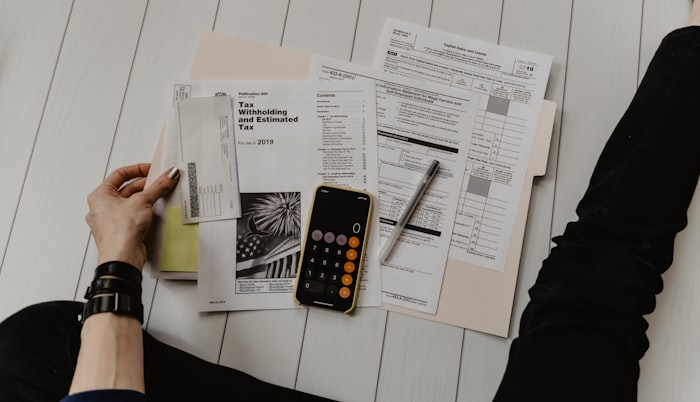 Financial calculator and expense documents